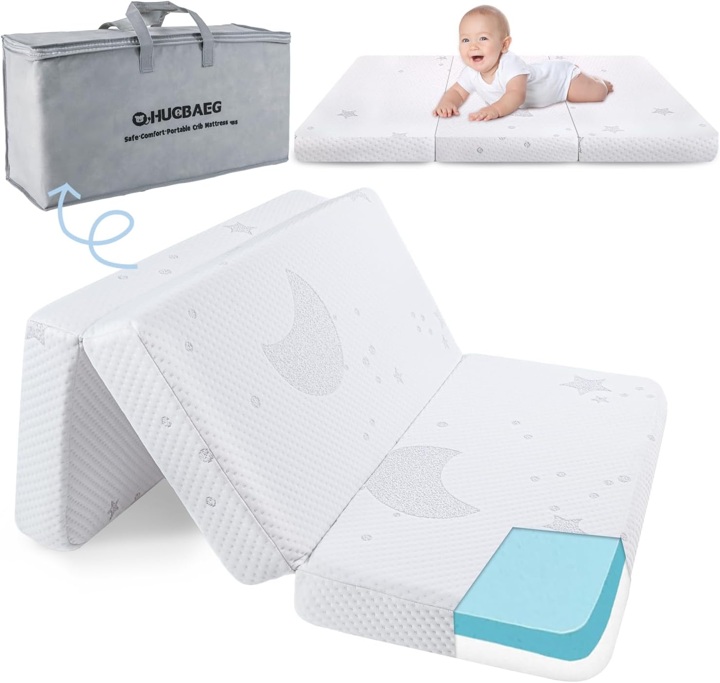 Trifold Pack and Play Mattress for Comfortable Baby Sleep