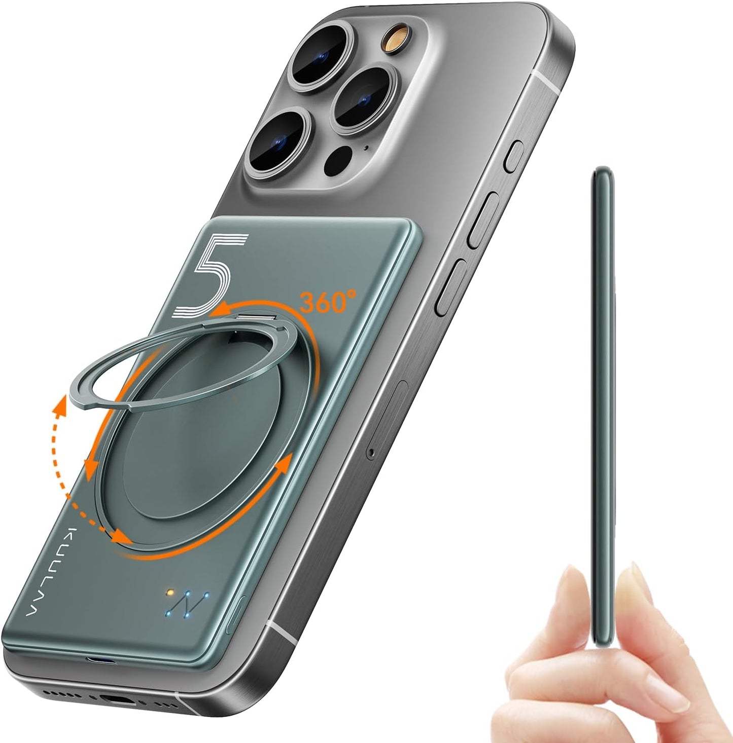 Kuulaa Magnetic Portable Charger Power Bank for iPhone 5000mAh