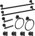 Cilee 10 Piece Matte Black Bathroom Accessories Set - 24in Towel Bar