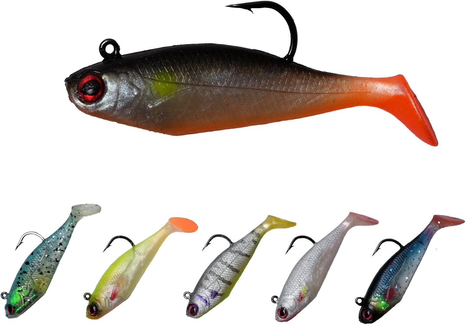 Lifelike Swim Baits for Bass, 6PCS Strong Hooks