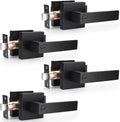 Probrico Heavy Duty Black Door Handle Square Privacy Levers (4 Pack)