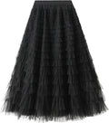 A-Line Fairy Print Tulle Midi Skirt for Women by Dirholl