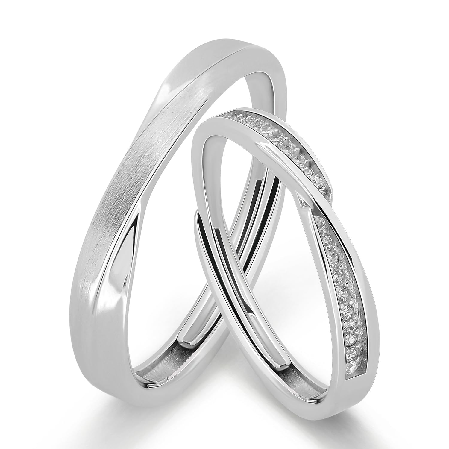 Meissa Adjustable Promise Rings for Couples in Sterling Silver