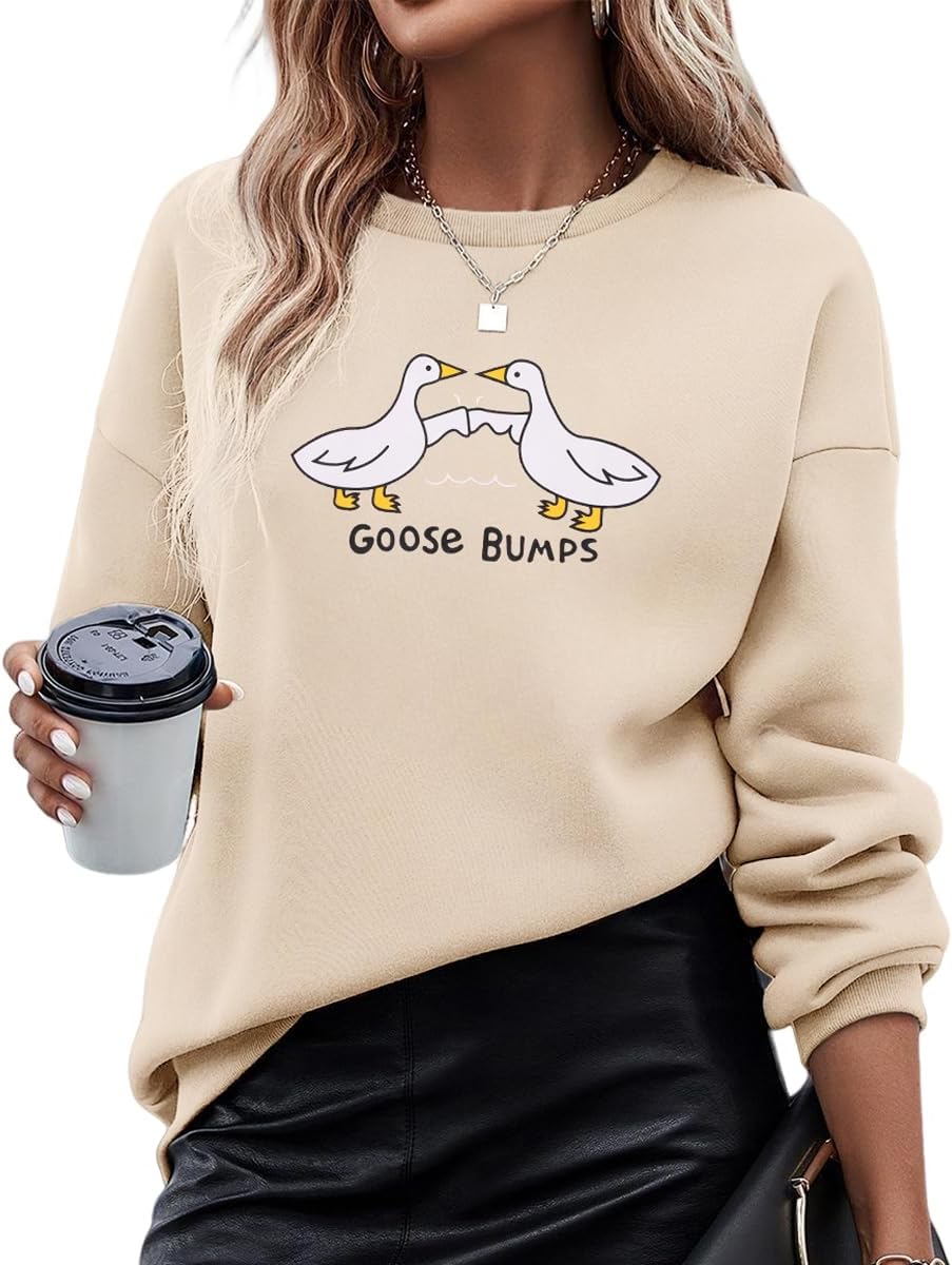 Cute Duck Goose Bumps Sweatshirt - Cozy Fall Gift