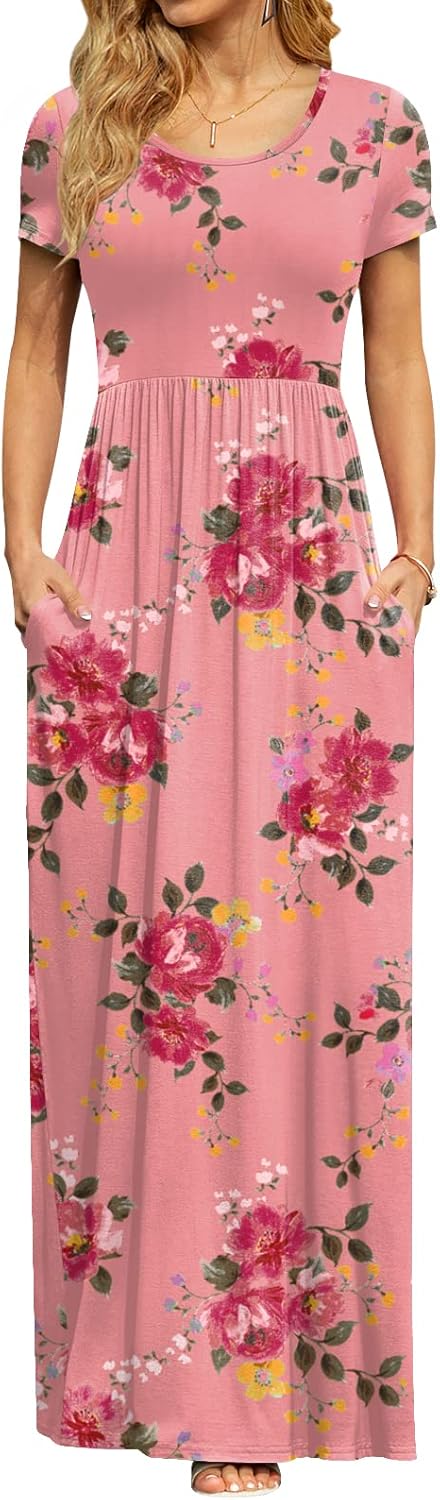 DB MOON Womens Summer Maxi Dresses with Pockets for Casual Wear
