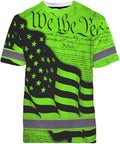 High Visibility US Flag Reflective Safety Hoodie - Custom Name