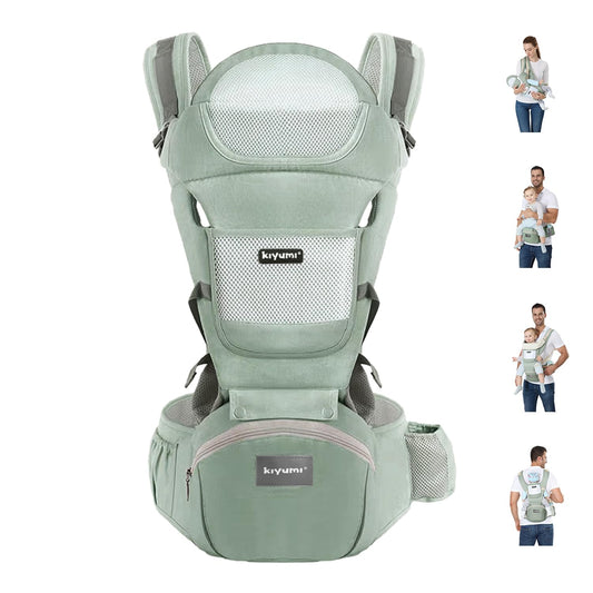 KIYUMI Baby Carrier with Hip Seat for Newborn to Toddler Comfort