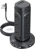 TROND Semi-Retractable Power Strip Tower - Space-Saving Surge