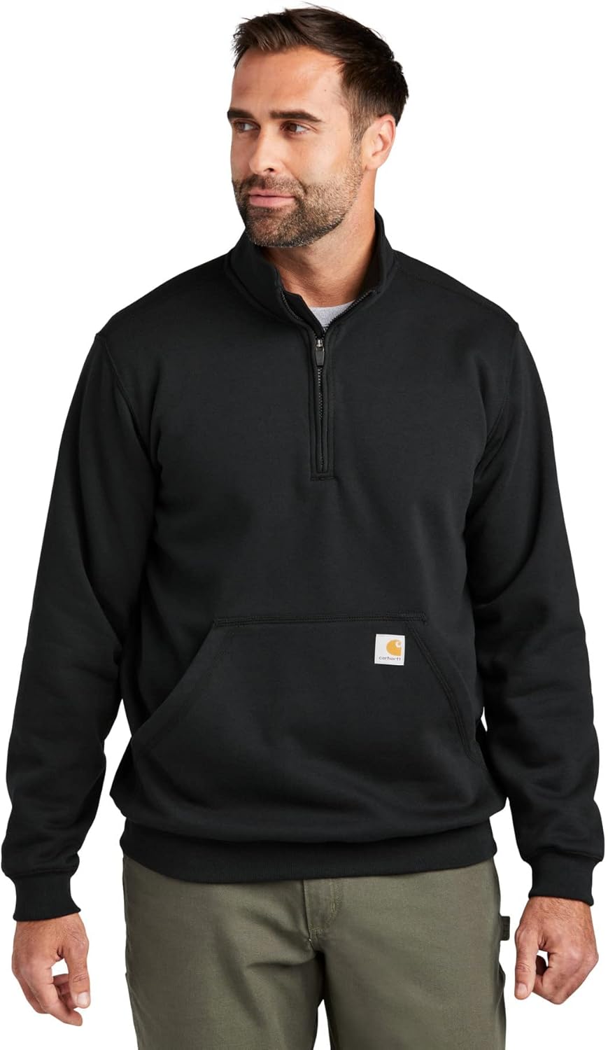 Carhartt Men's Loose Fit Midweight Quarter Zip Mock Neck Sweatshirt