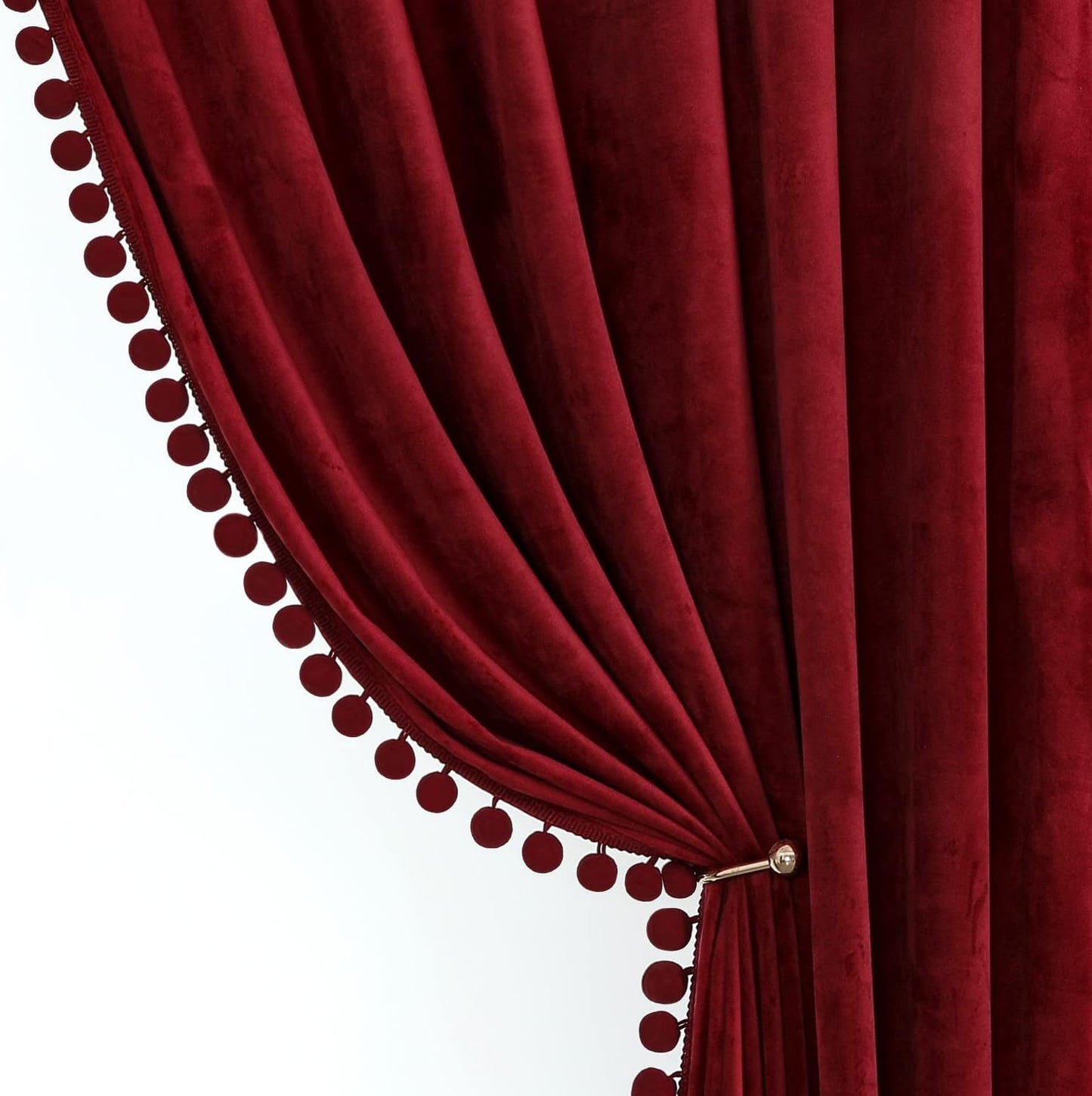 Benedeco Burgundy Velvet Curtains for Bedroom Window Elegance