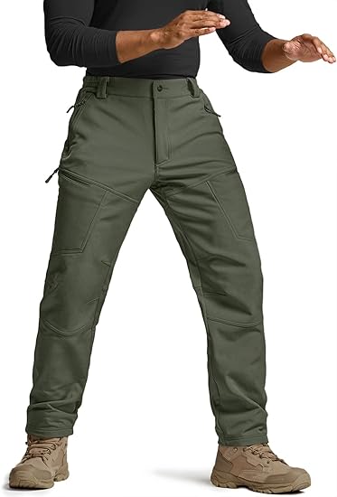 CQR Men's Winter Tactical Pants for Outdoor Activities and Hiking