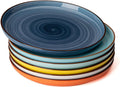 Sweese 7.4 in Porcelain Dessert Plates Set - Colorful, Durable