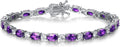 FANCIME Sterling Silver Birthstone Tennis Bracelet for Women
