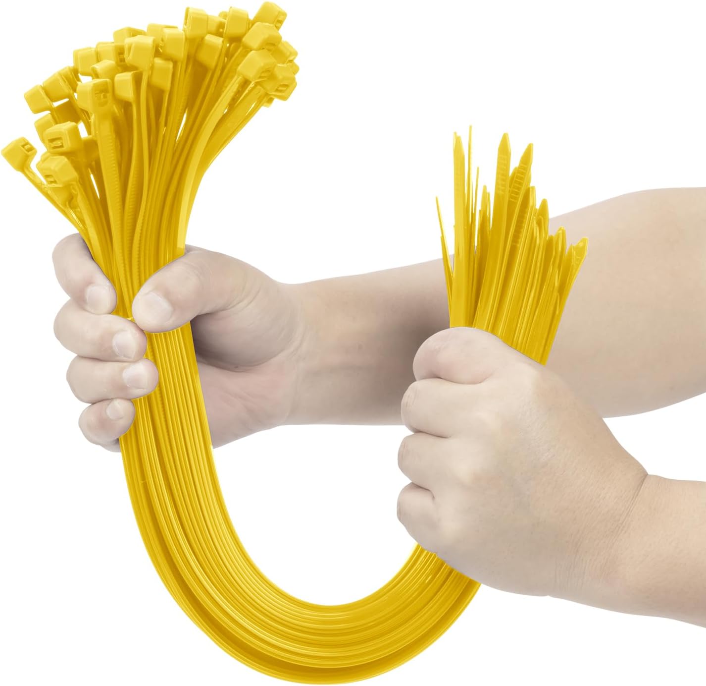 XINGO Yellow 16 Inch Zip Ties - 100 Pack, 200 LBS Heavy Duty Strength