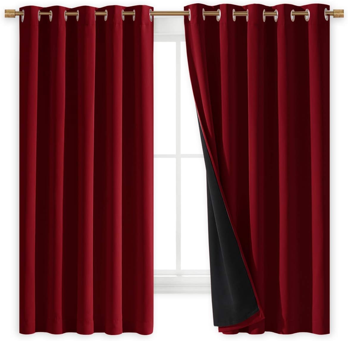 NICETOWN 100% Blackout Thermal Insulated Curtain Panels Set