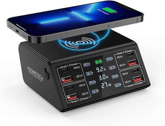 USB Charger Station with 8 Ports and Fast Charging Features