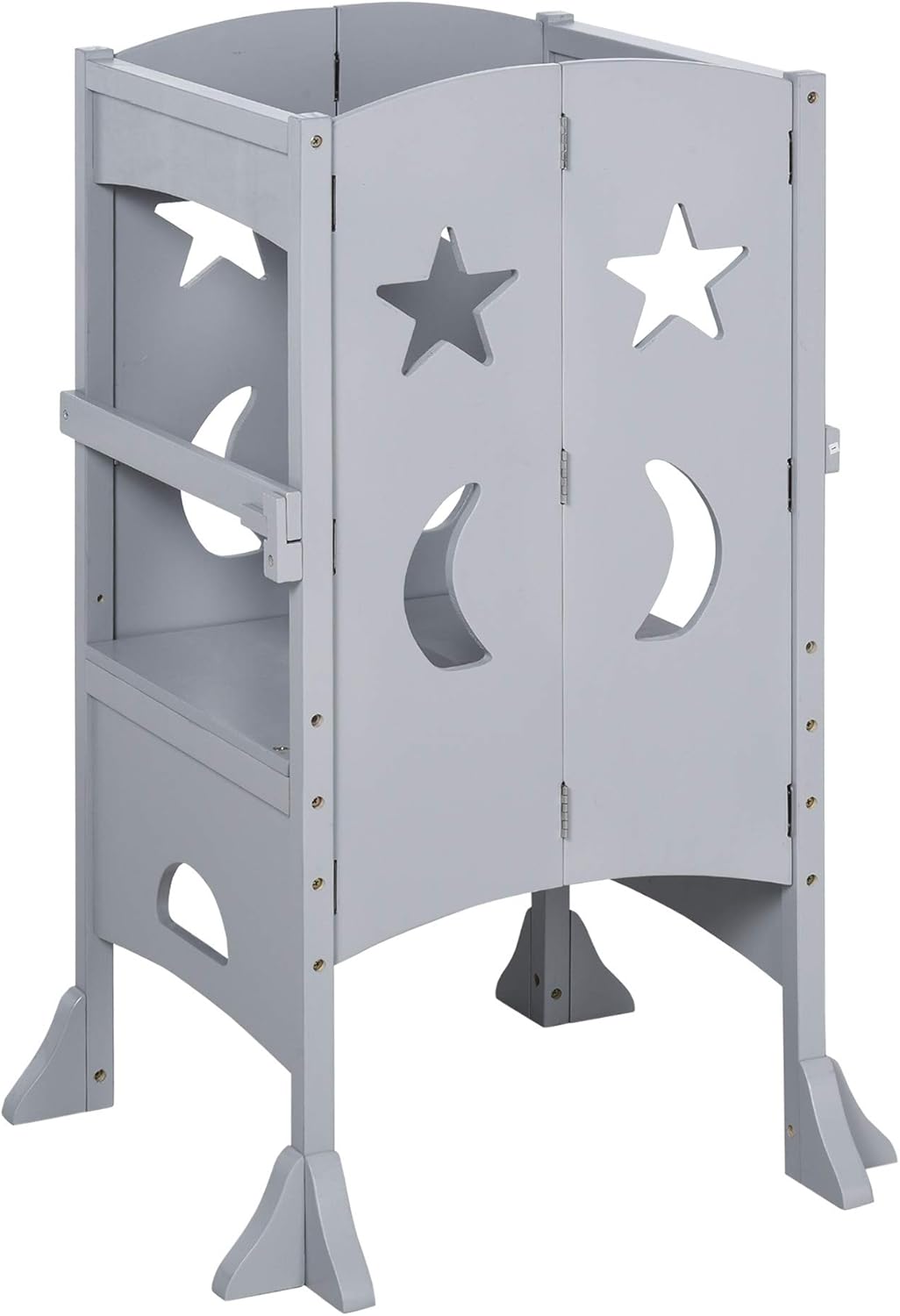 Qaba Wooden Kitchen Step Stool for Kids - Safe Toddler Tower