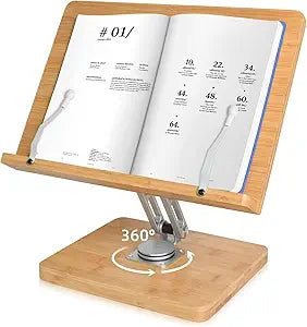Crocqett 360 Degree Book Stand for Reading - Adjustable Holder