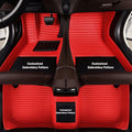 Custom Personalized Car Floor Mats Red B-Strip Shape - Full Coverage
