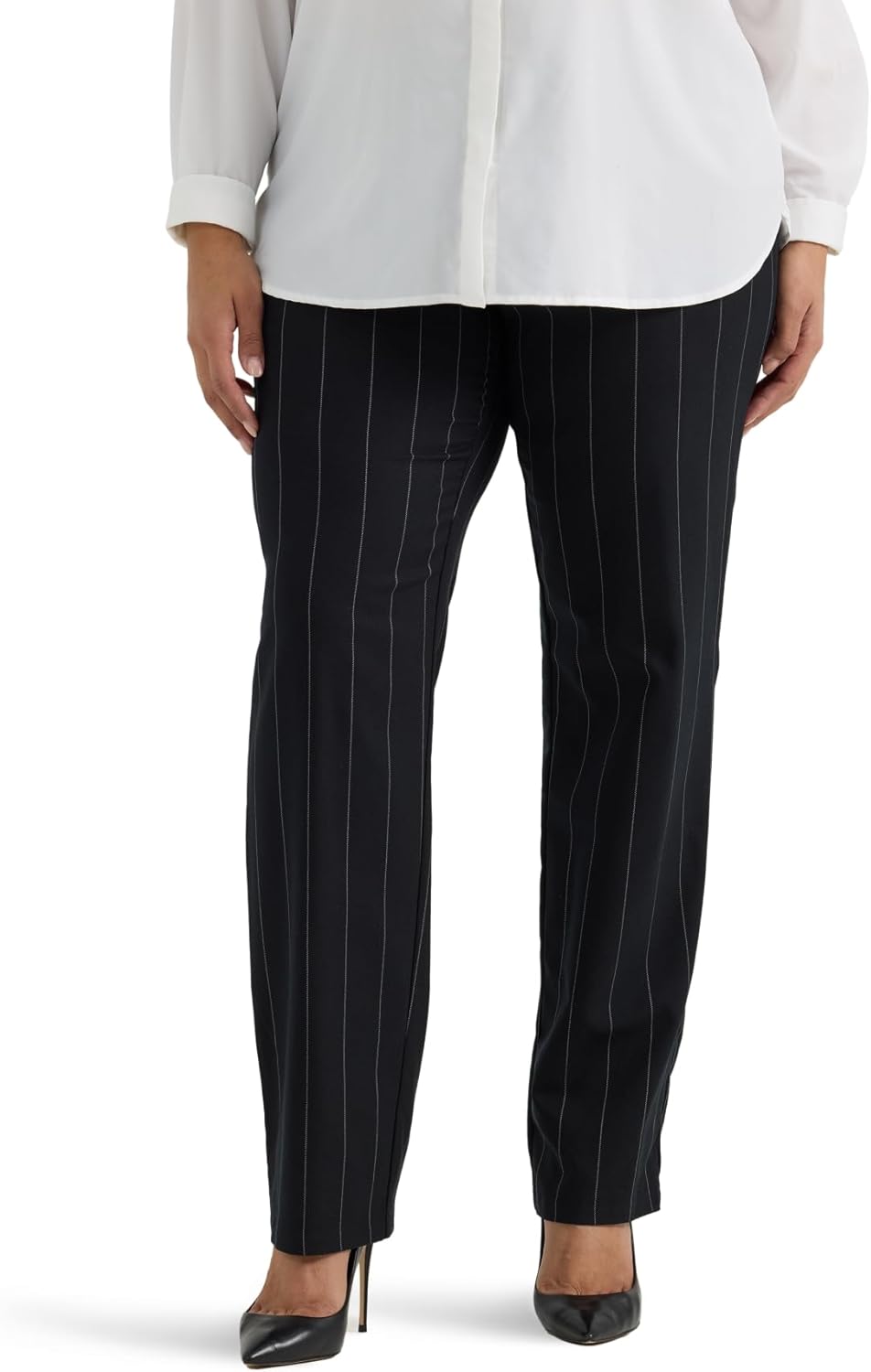 Lee Womens Plus Size Wrinkle Free Relaxed Fit Straight Leg Pant