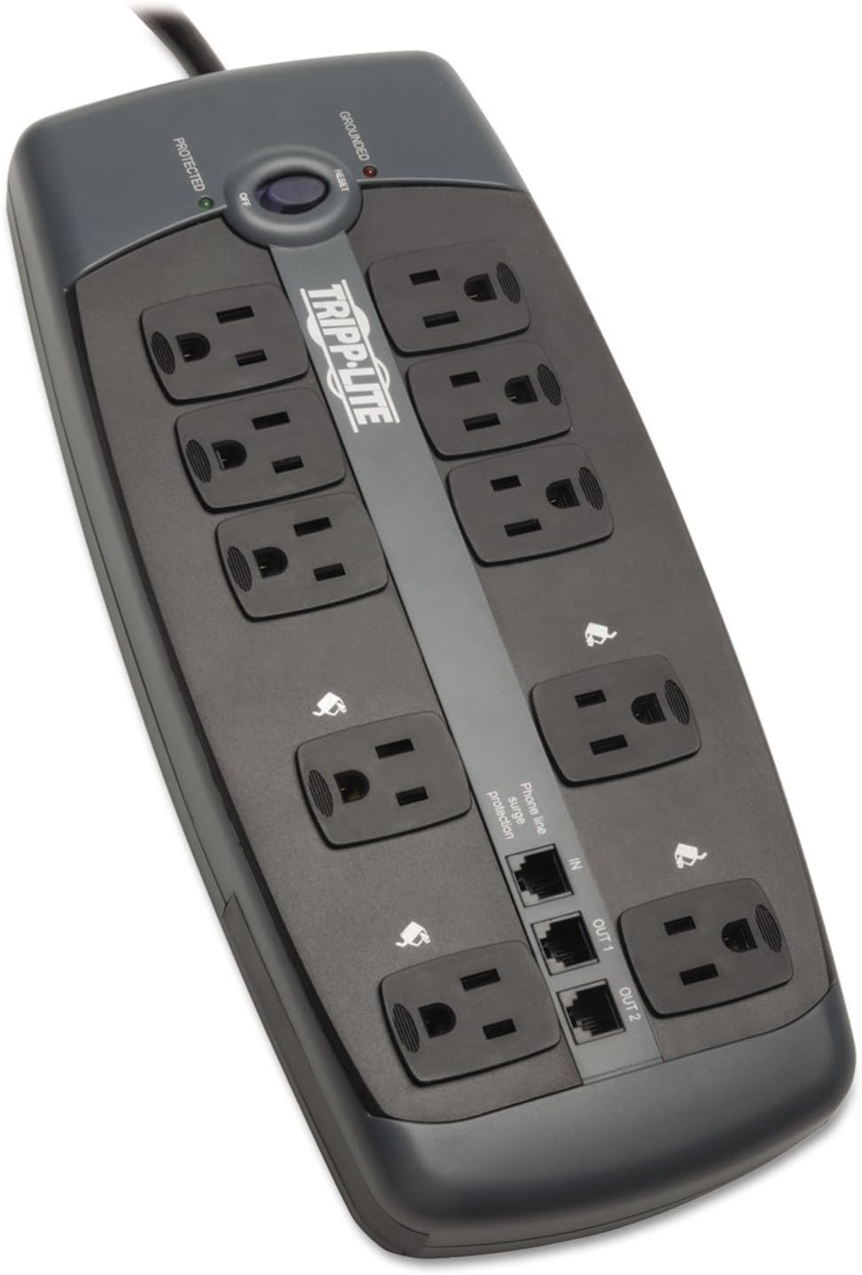 Tripp Lite TLP1008TEL 10-Outlet Surge Protector for Electronics
