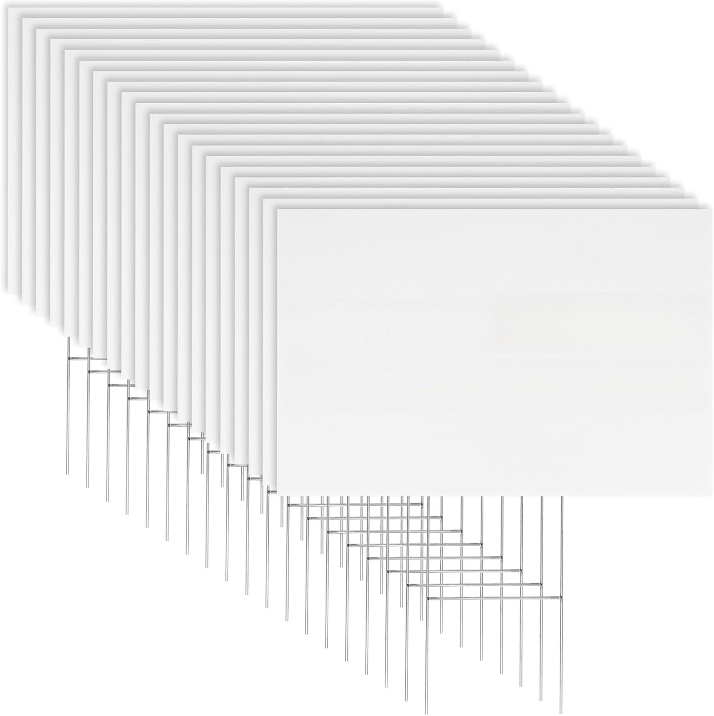 20 Pack 17 x 12 Inches White Corrugated Plastic Yard Signs