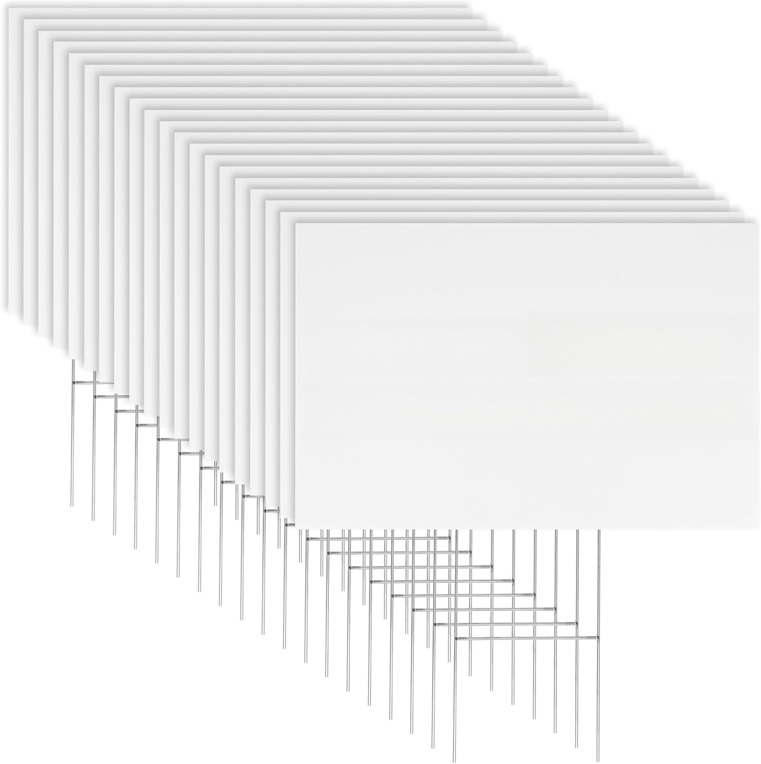 20 Pack 17 x 12 Inches White Corrugated Plastic Yard Signs