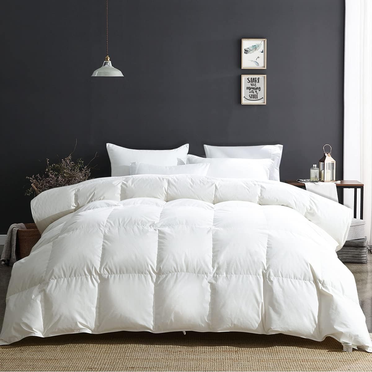APSMILE King Size Luxury Organic Cotton Down Fiber Comforter