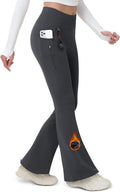 Women's Fleece Lined Flare Leggings Waterproof Winter Pants - 3