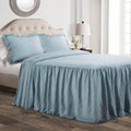 Lush Decor Ruffle Skirt Bedspread 3 Piece Set Queen - Lake Blue