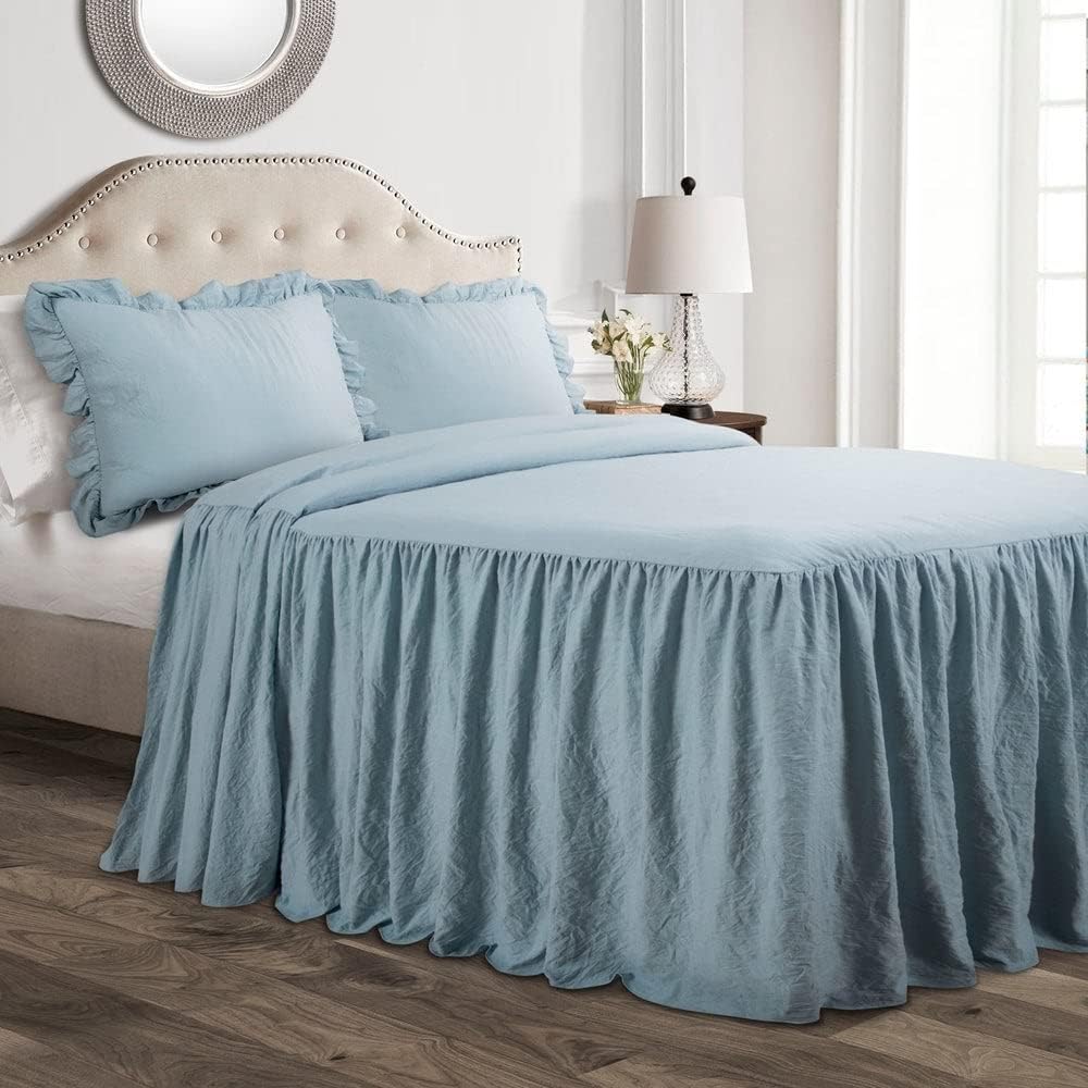 Lush Decor Ruffle Skirt Bedspread Set for Vintage Farmhouse Style