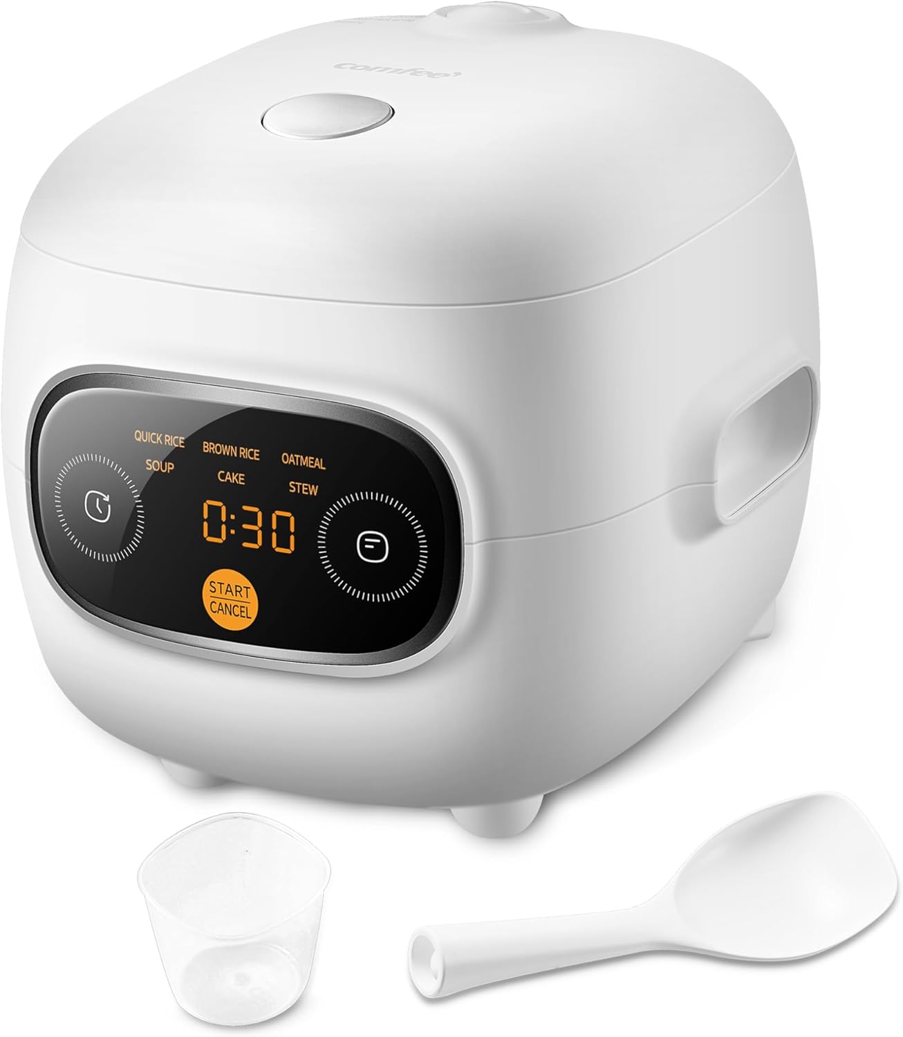 COMFEE' Mini Rice Cooker: Portable 4 Cups Non-Stick Maker
