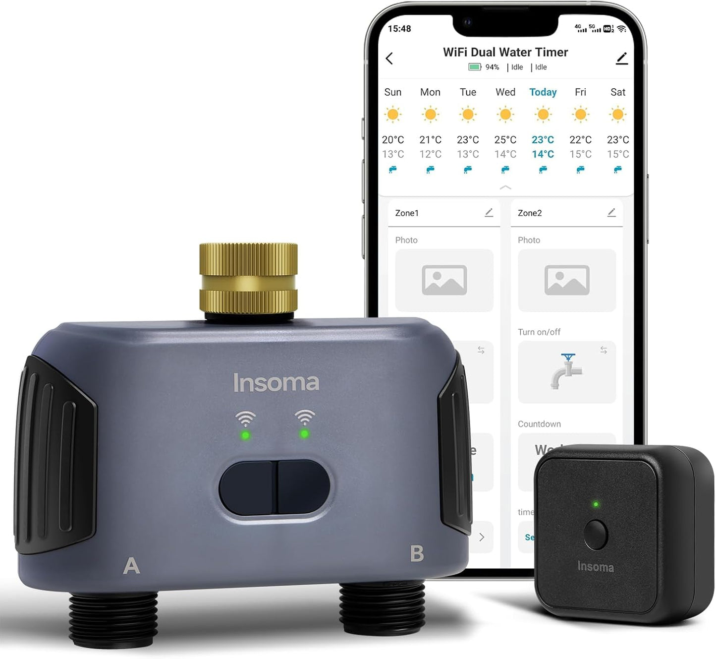 WiFi Hose Timer with Brass Swivel for Smart Garden Watering