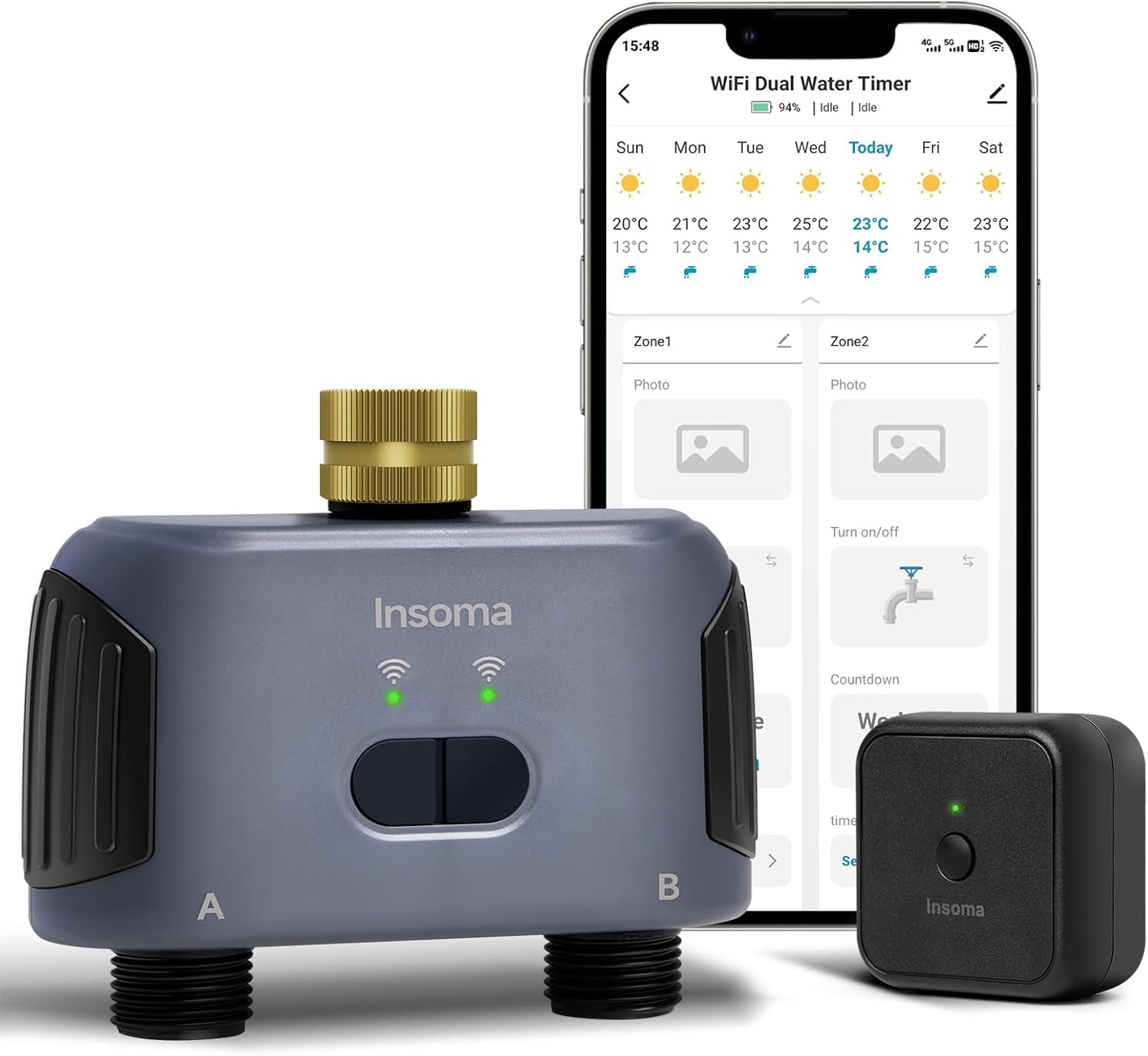 WiFi Hose Timer with Brass Swivel for Smart Garden Watering
