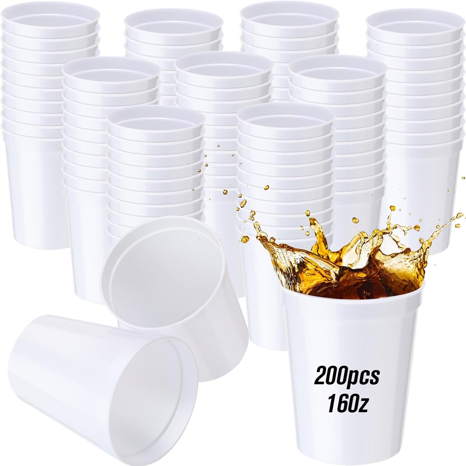 Yungyan 200 Pack 16oz Stadium Cups for Parties and Events