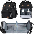 Black Baby Diaper Bag Backpack with Changing Station - USB Port