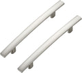30 Pack Cabinet Handles 4 in Hole Center - Curved Brushed Nickel Pulls