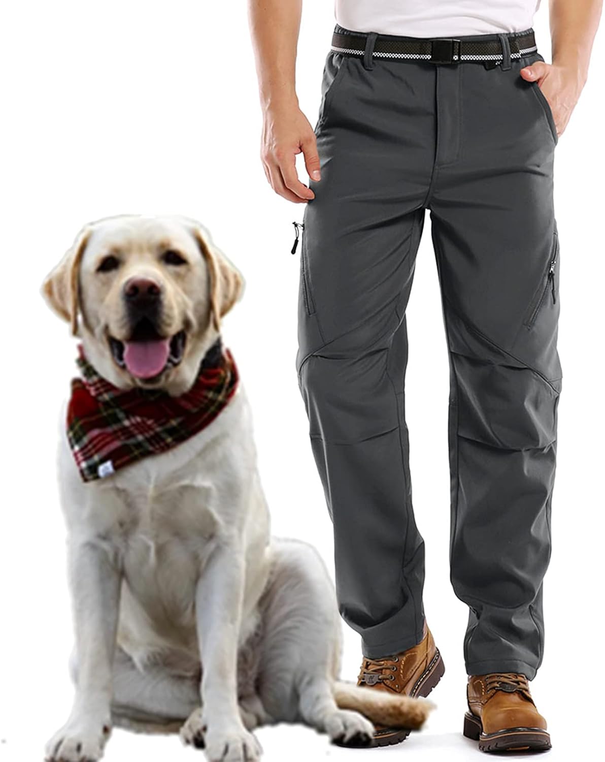 Waterproof Fleece-Lined Men's Ski Pants by Linlon