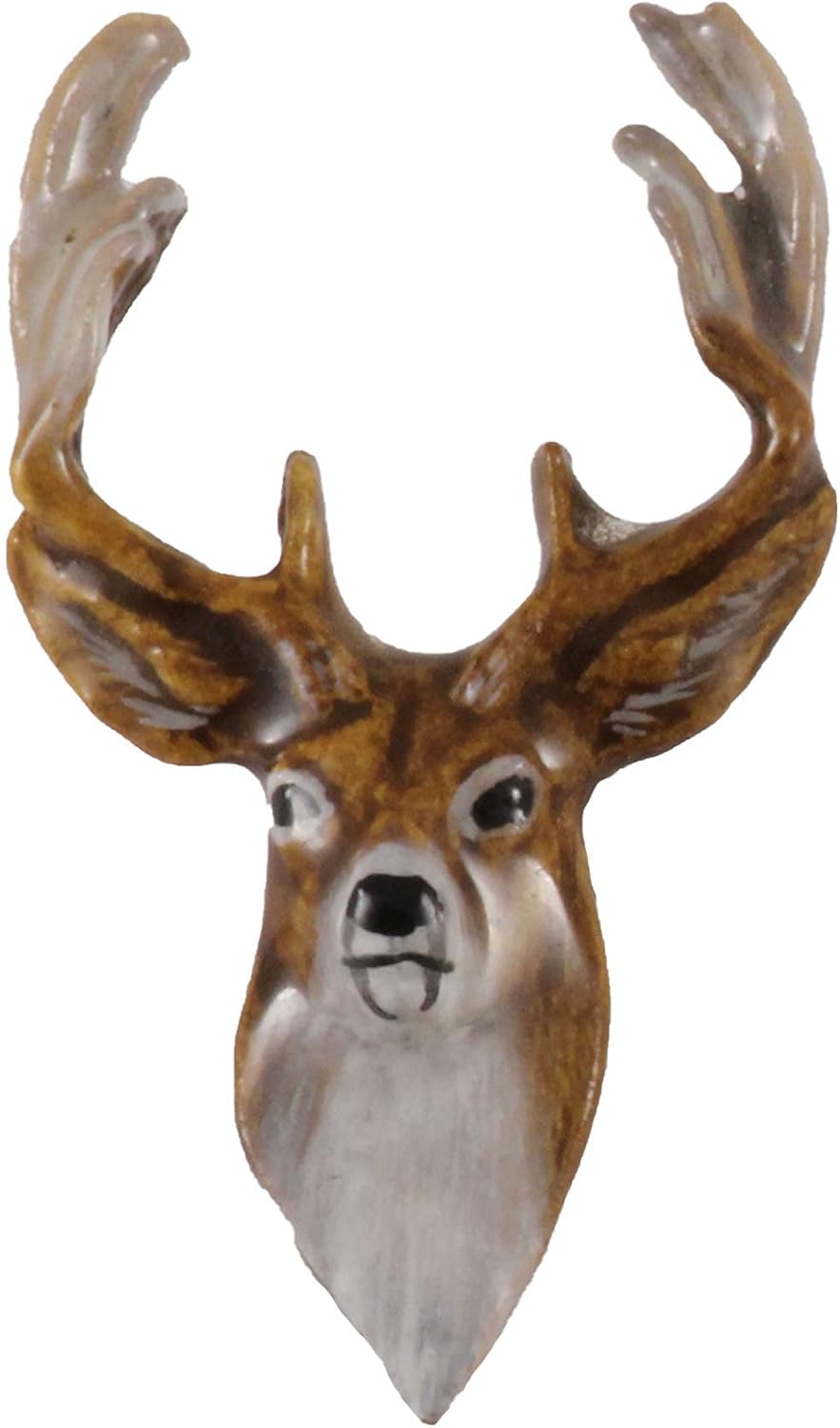Pewter Whitetail Deer Head Pin - Handmade Metal Lapel Brooch