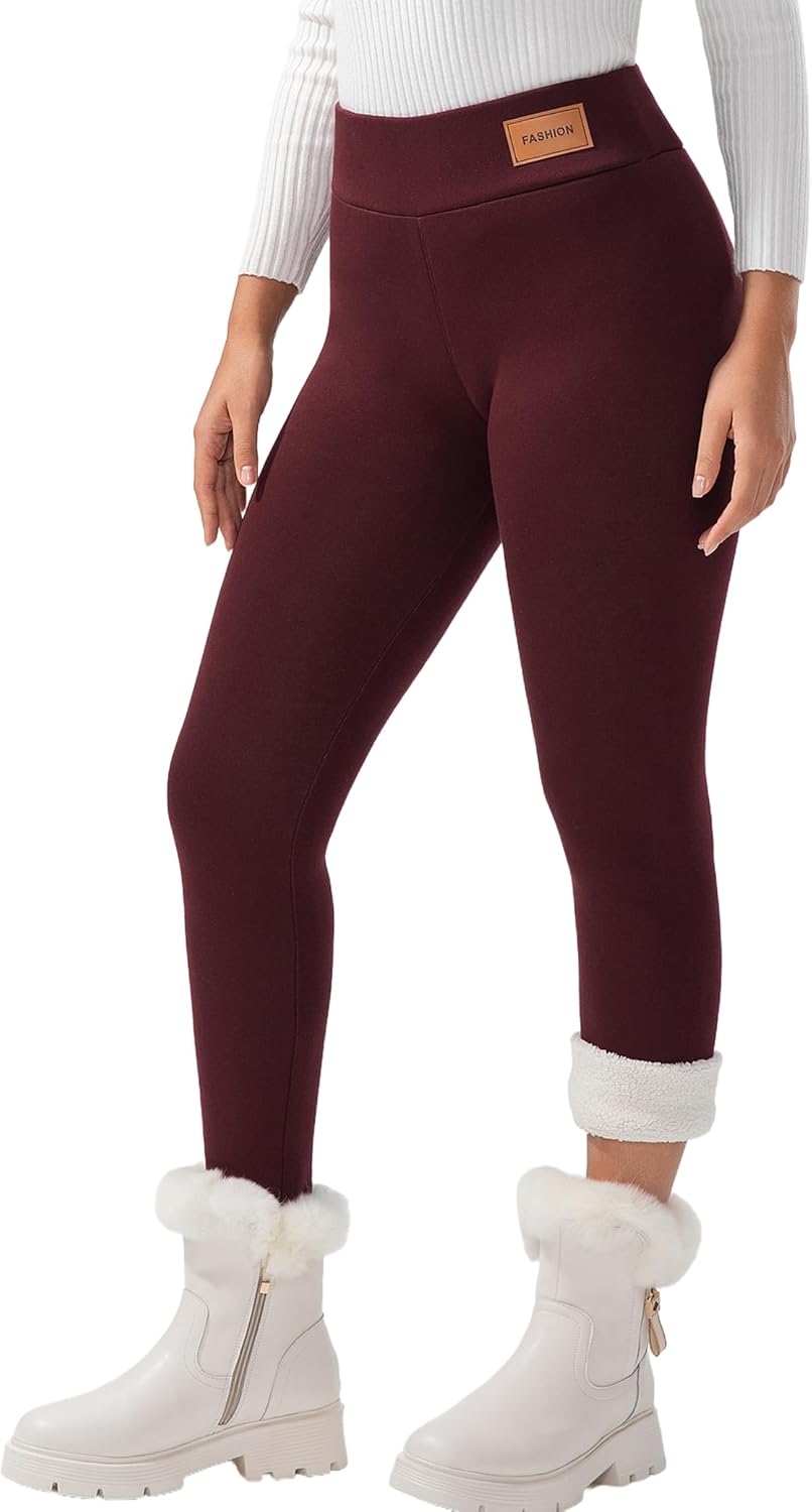 Winter Warm Thick Leggings Fleece Lined Soft Thermal Tights