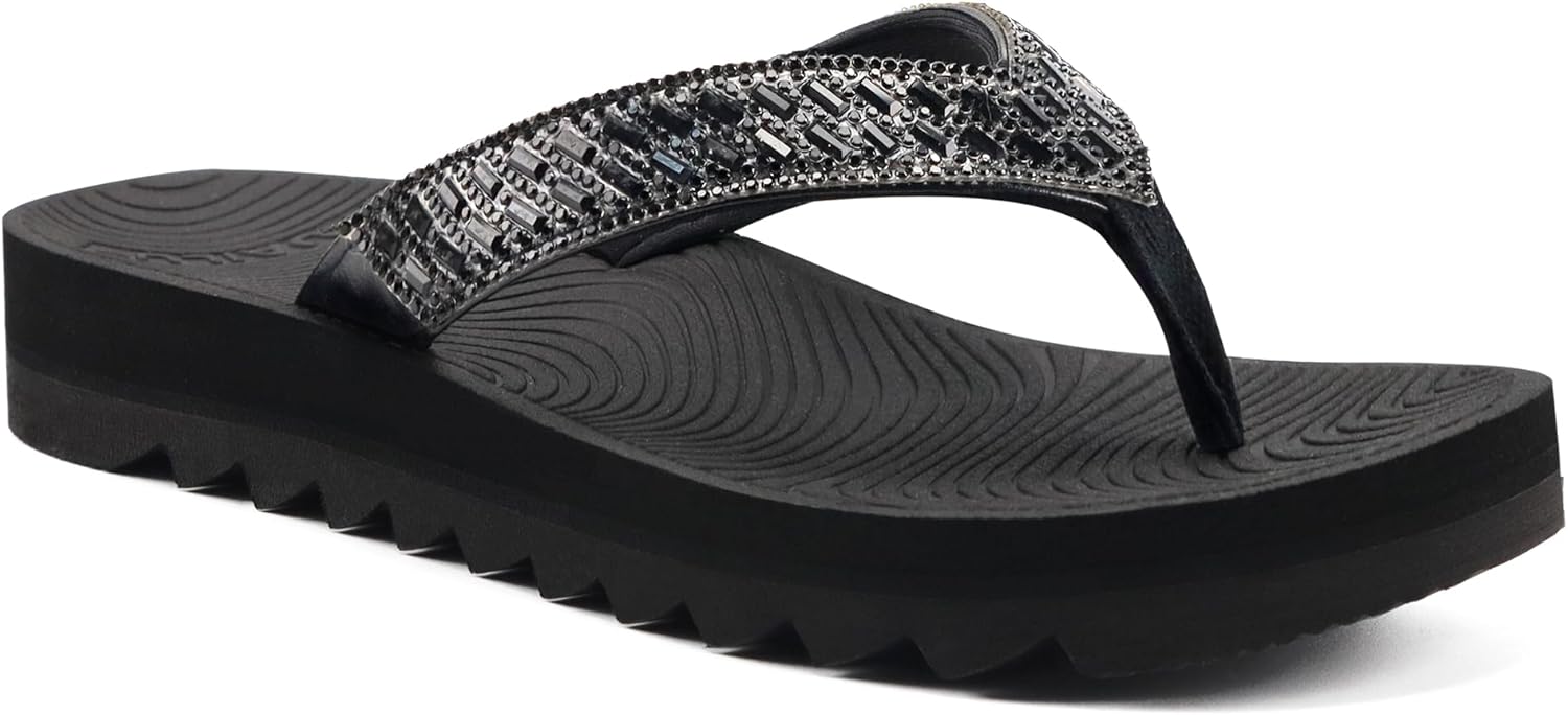 KuaiLu Womens Orthotic Flip Flops with Arch Support for Comfort