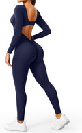 Long Sleeve Jumpsuit V Back Bodysuit for Women - Butt Lift Fit