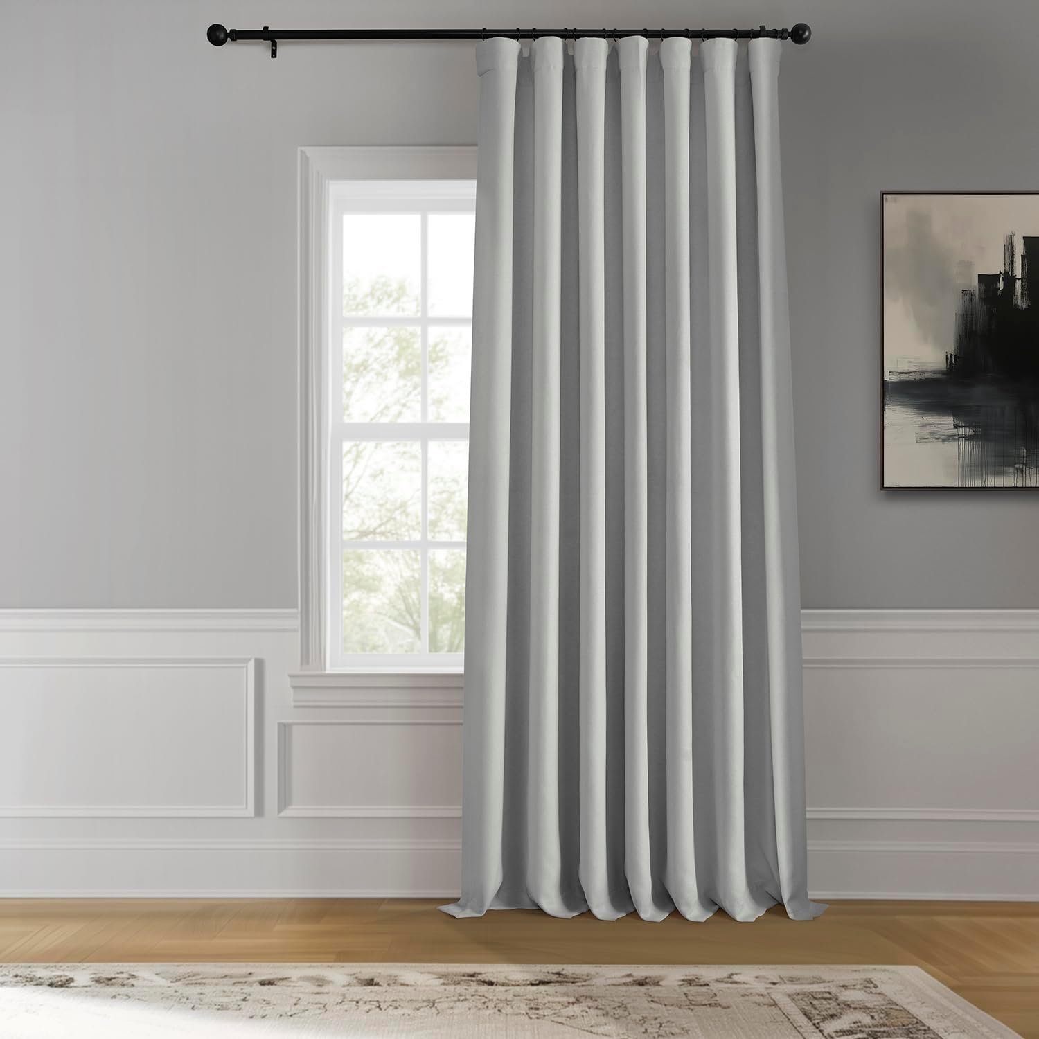 Faux Linen Curtains for Living Room - Room Darkening Drapes