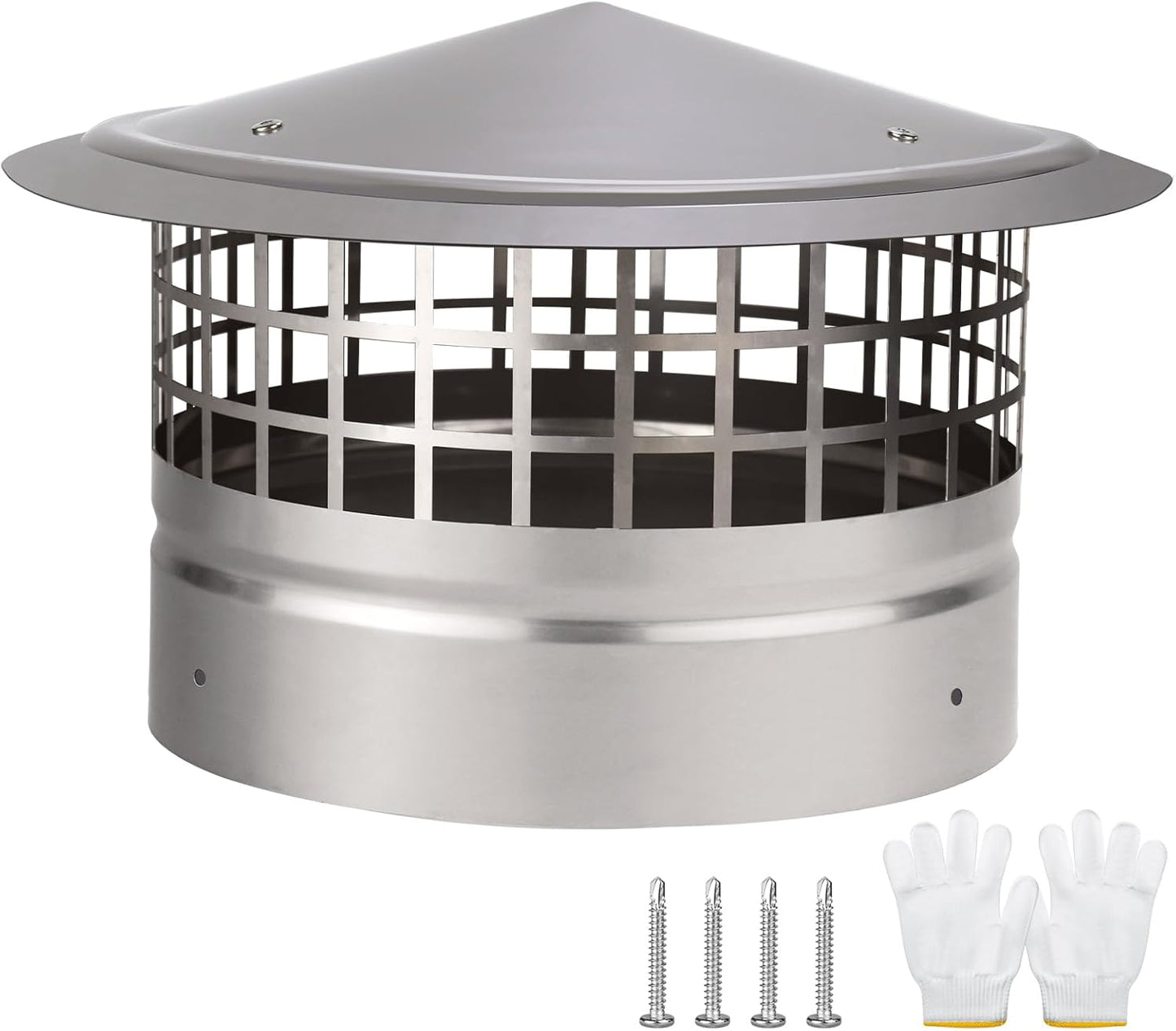 Cone Top Chimney Cap for 10in Round Roof Rain Protection