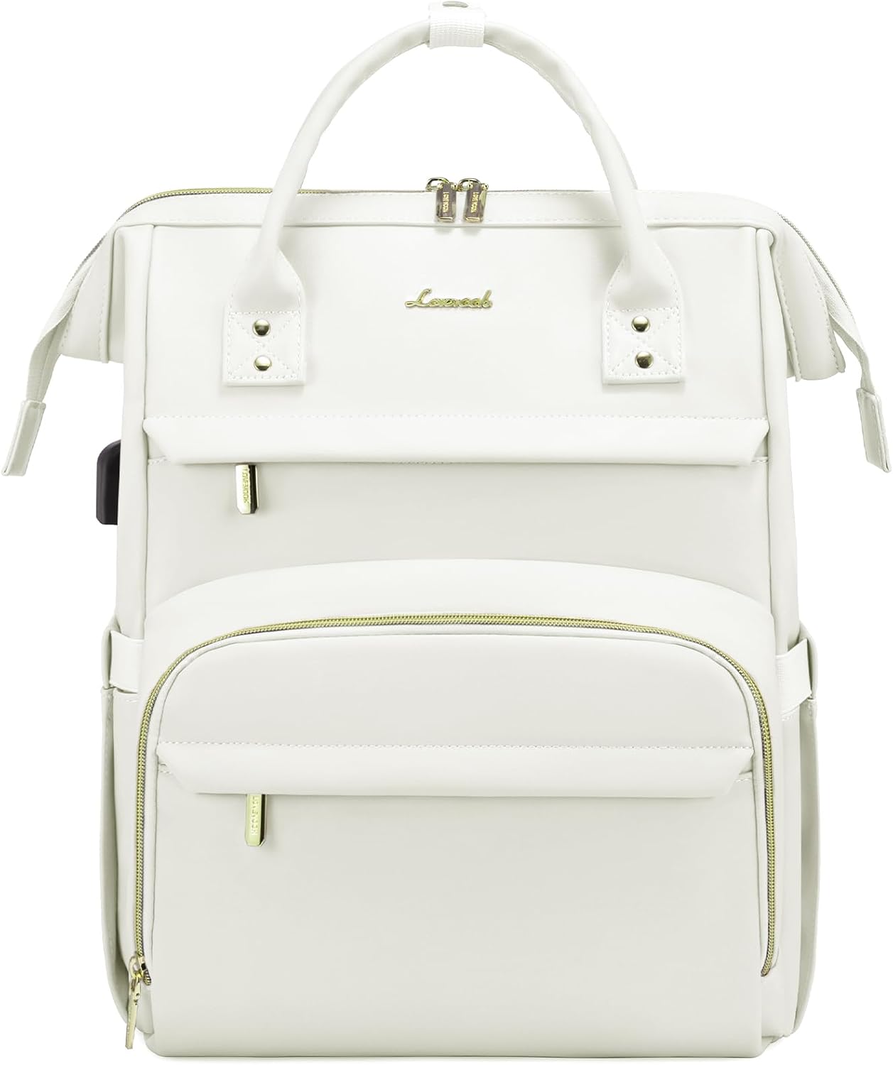 LOVEVOOK Leather Laptop Backpack for Women with USB Port