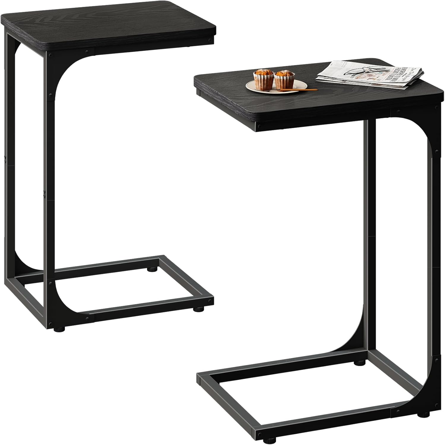 QEEIG C Table Set of 2 Modern Side Tables for Living Room