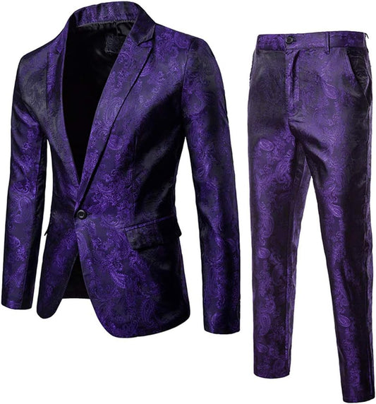 Stylish Cloudstyle Mens 2 Piece Paisley Dress Suit Set