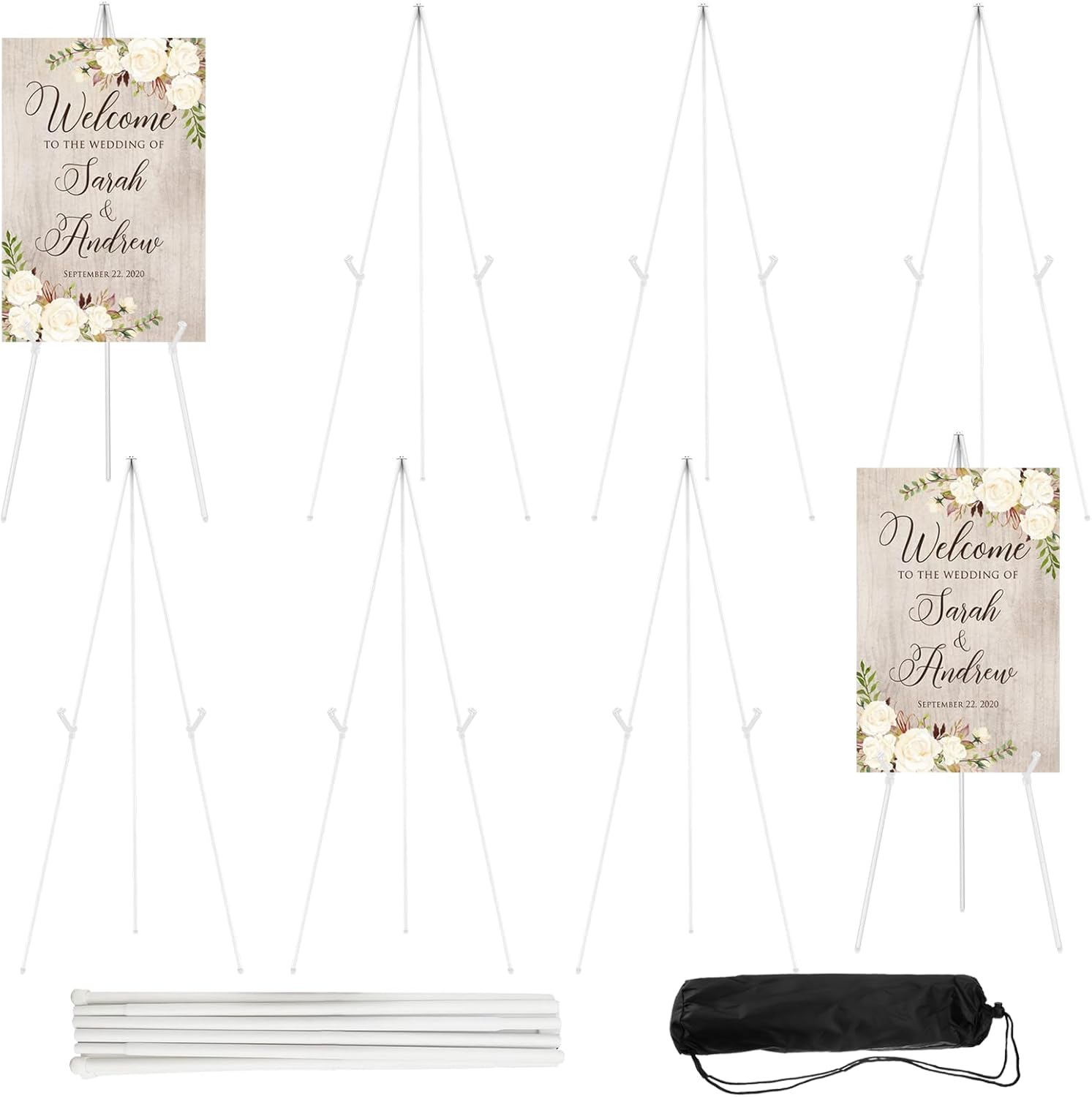 8PCS Adjustable Metal Easels for Display, Wedding Sign Stand