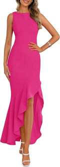 PRETTYGARDEN Wedding Guest Ruffle Mermaid Maxi Dress - Summer 2025 are