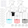 5 Pack Glass Spray Bottles - Upgraded Nozzle, Silicone Sleeve - ZENOWICK